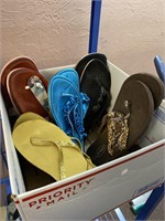 BOX LOT OF SIZE 7/8 SANDALS
