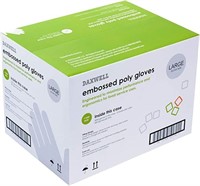 Daxwell Poly Gloves, Embossed, Large, Box of 500