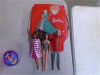 Vintage Barbie Dolls & Carrying Case