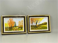 Pair of landscape paintings on canvas