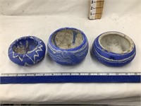 (3) Vintage Ozark Roadside Pottery Bowls