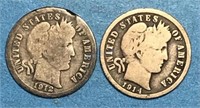 1912-D & 1914 10 Cents Silver USA