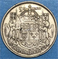 1949 Fifty Cents Silver Canada