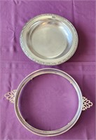 Silver-plated serving dishes with feet