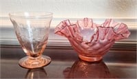 Depression era pink glass and possibly unmarked