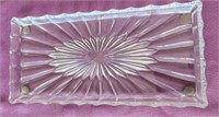 Crystal serving dish approx size 6 x 12 inches