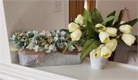 Pair of decorative floral arrangements