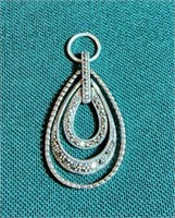 Sterling silver teardrop shaped pendant