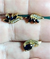 Sapphire earrings and pendant