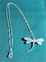 Sterling silver dragonfly necklace