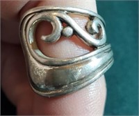 Sterling silver ocean wave ring