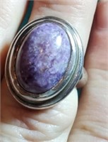 Sterling silver purple stone ring