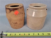 2- Vintage Stoneware Jars- 5½"