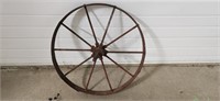 Antique Steel Wheel for wheelbarrow - axle is bent