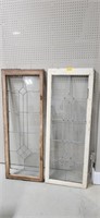 Antique leaded glass windows, diamond and grid