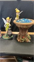 Welcome figurine small birdbath/ missing a hand
