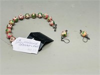 cloisonne bracelet & earrings