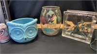 Owl bowl and misc