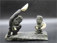 SIGNED INUIT SOAPSTONE CARVING