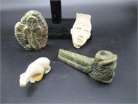 4 INUIT CARVED PIECES