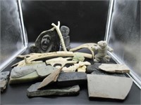 LOT- INUIT CARVING PIECES MOSTLY STANDS