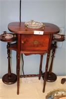 COMPLETE ANTIQUE MAHOGANY SMOKERS STAND