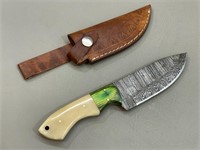 5" Fixed Blade Knife w/ Camel Bone & Sheath