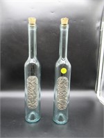 LOVELY VINEGAR AND OIL BOTTLES WITH PEWTER ACCENT