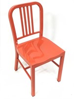 Bright Orange Lacquer Steel Side Chair