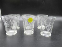 SET OF 6 VINTAGE JUICE GLASSES