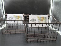 PAIR OF CABINET OR WALL MOUNT BASKETS