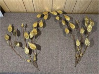 Homco Brass Ivy Leaf Swag Wall Hanging