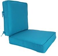 2pc Turquoise Canvas  Seat Cushion Set