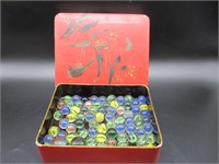 VINTAGE BOX WITH MARBLES