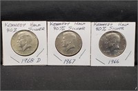 1966-1968 40% Silver Kennedy Half Dollars