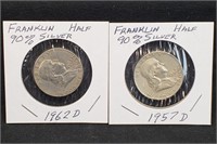 1957-62 Franklin Silver Half Dollars