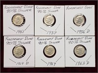 1956-64 Roosevelt Silver Dimes