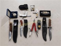 Multi Tools, Knives w/ Sheaths, Pocket Knives +