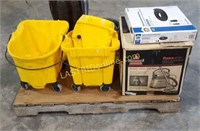 2 Rolling Mop Buckets, Bissell Power Lifter