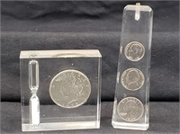 1923 Peace Silver Dollar Acrylic Slabbed Hourglass