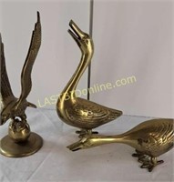 Brass Eagle and 2 Brass Geese