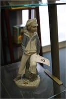 SIGNED LLADRO YOUNG BOY FIGURINE
