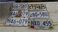 6 Vintage Licence Plates