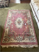 Pink Floral Area Rug (as is)