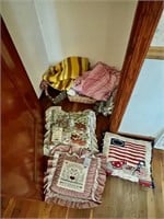Pillows, Blankets & Baskets in Closet