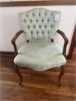 Mint Green Floral Vintage Chair
