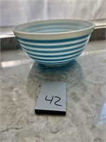 Blue Stripped Pyrex Bowl