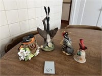 4 Bird Figurines