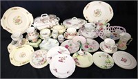 Collection of Floral Porcelain Plates, Cups++