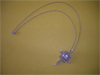 Sterling Silver Necklace & Pendant  17 inches long